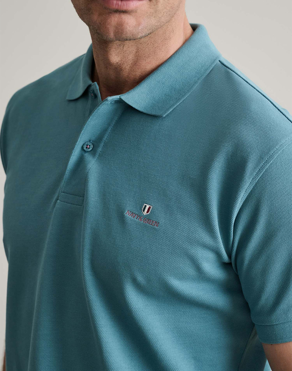 NAVY&GREEN ΜΠΛΟΥΖΑΚΙ ΠΟΛΟ M/ΧΡΩΜΟ, CUSTOM FIT 24GE.300.9-DEEP SEA Aqua φωτογραφία