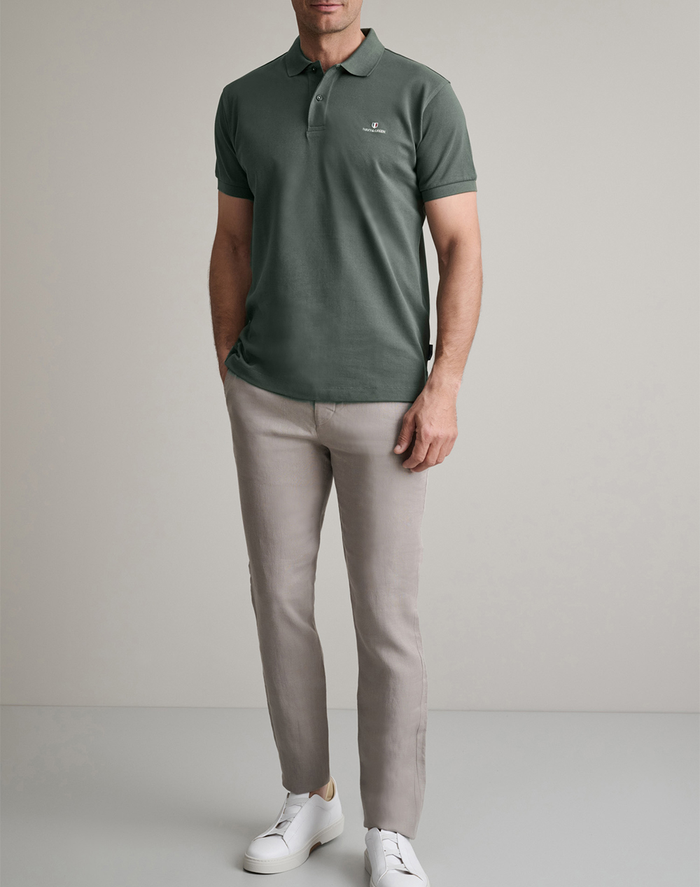 Navy Green Μπλουζακι Πολο M Χρωμο Custom Fit 24Ge 300 9-Army Armygreen ανδρικά ρούχα μπλούζες Polo Politikos Shop Πολιτικός