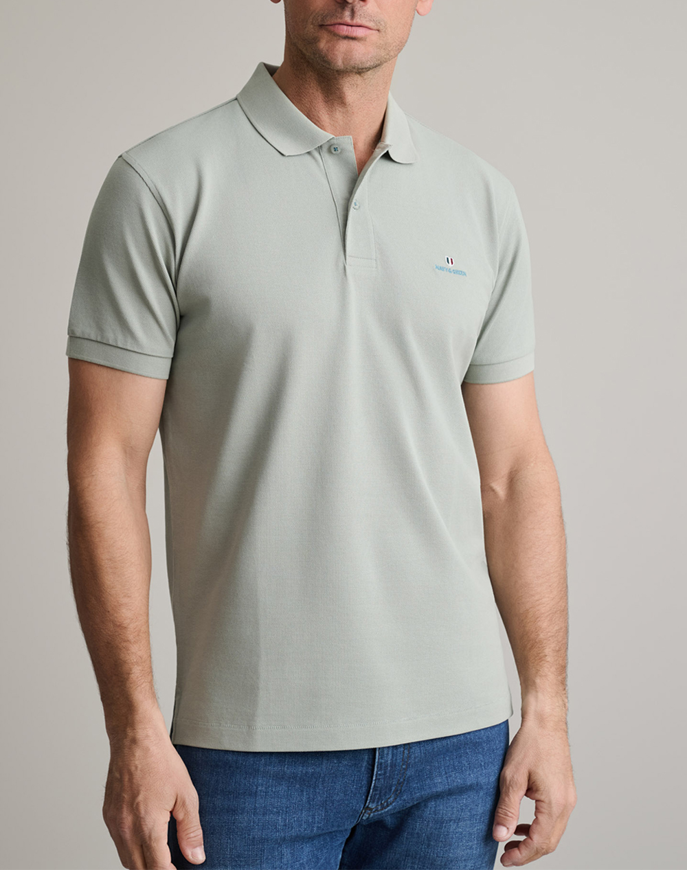 NAVY&GREEN ΜΠΛΟΥΖΑΚΙ ΠΟΛΟ M/ΧΡΩΜΟ, CUSTOM FIT 24GE.300.9-ICEBERG LightGreen