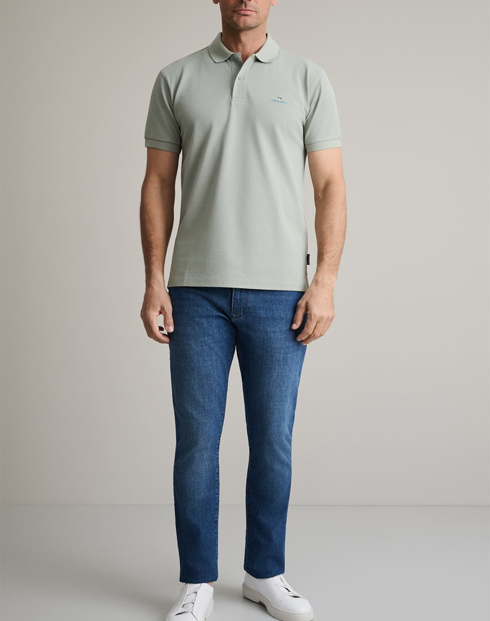 Navy Green Μπλουζακι Πολο M Χρωμο Custom Fit 24Ge 300 9-Iceberg Lightgreen ανδρικά ρούχα μπλούζες Polo Politikos Shop Πολιτικός