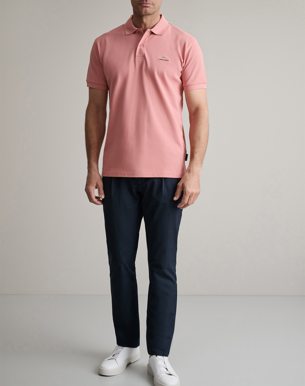 Navy Green Μπλουζακι Πολο M Χρωμο Custom Fit 24Ge 300 9-Old Rose Lightpink ανδρικά ρούχα μπλούζες Polo Politikos Shop Πολιτικός