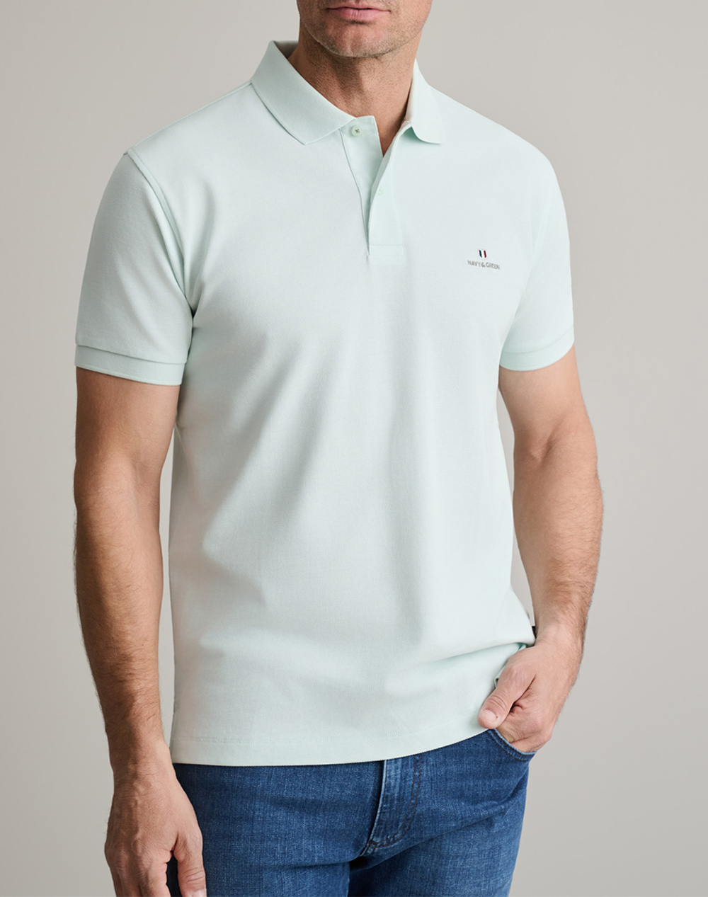 NAVY&GREEN ΜΠΛΟΥΖΑΚΙ ΠΟΛΟ M/ΧΡΩΜΟ, CUSTOM FIT 24GE.300.9-MINT GREEN MintGreen