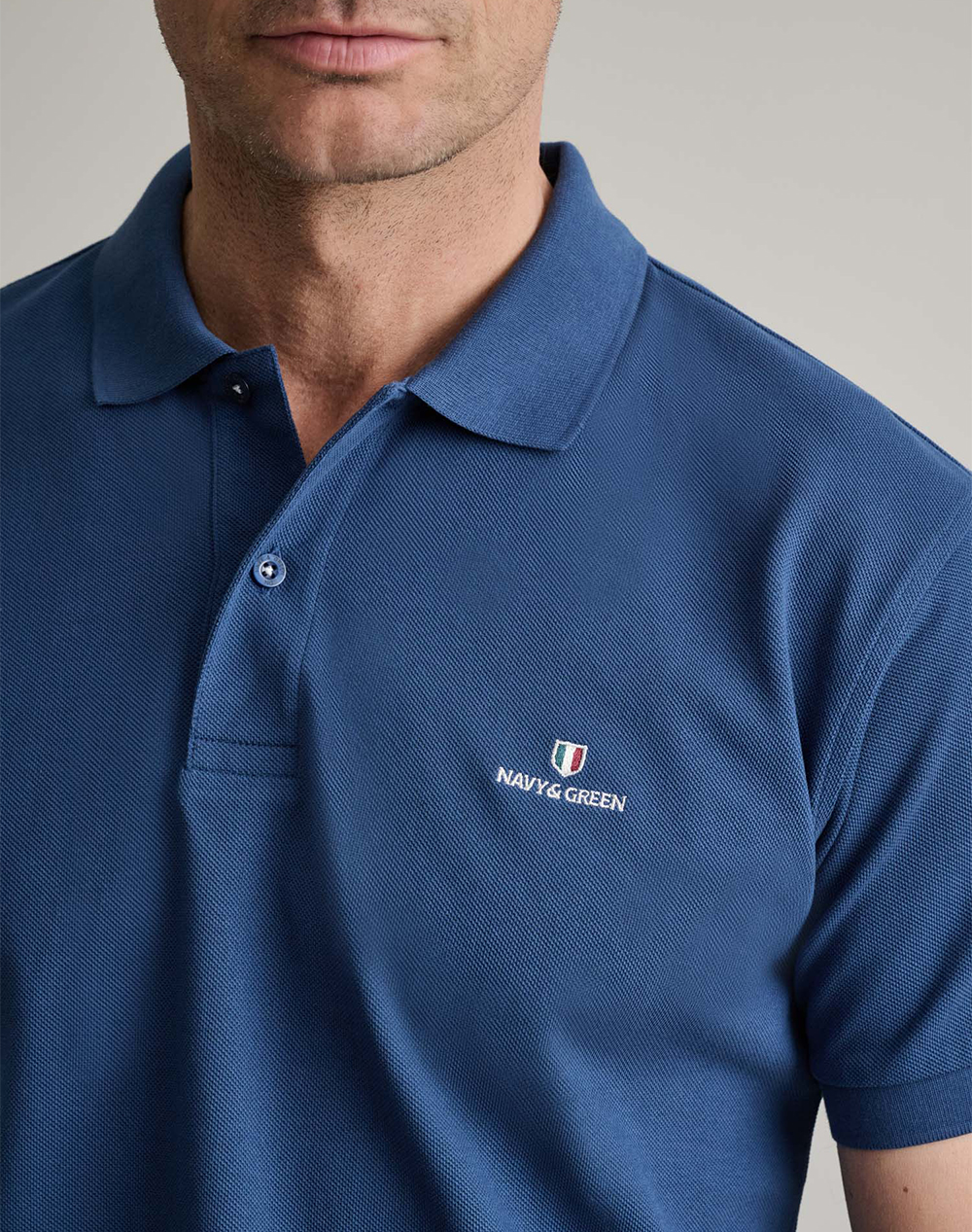 NAVY&GREEN ΜΠΛΟΥΖΑΚΙ ΠΟΛΟ M/ΧΡΩΜΟ, CUSTOM FIT 24GE.300.9-Atlantic Blue NavyBlue φωτογραφία