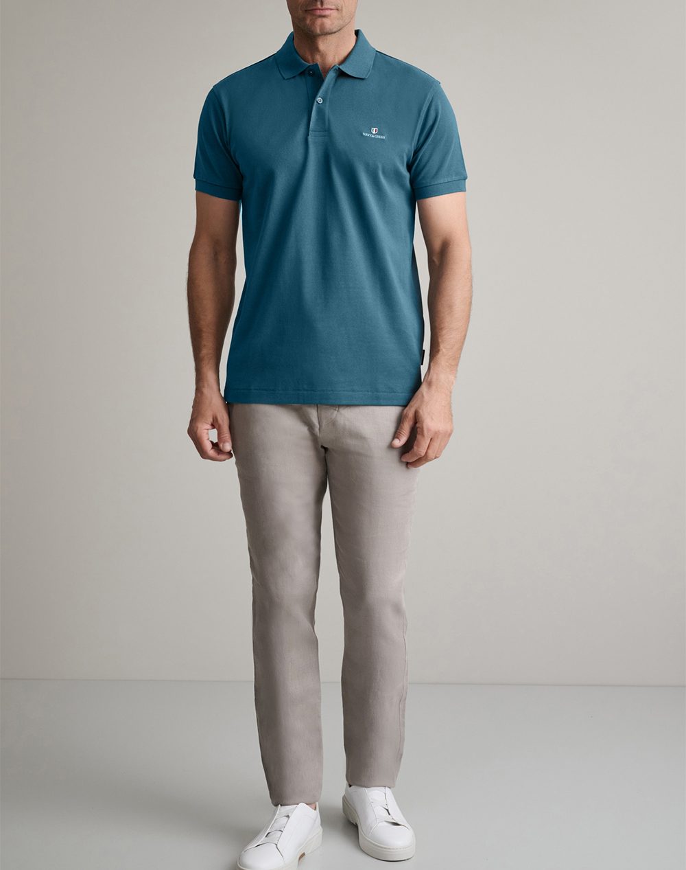 NAVY&GREEN ΜΠΛΟΥΖΑΚΙ ΠΟΛΟ M/ΧΡΩΜΟ, CUSTOM FIT 24GE.300.9-DEEP OCEAN Petrol φωτογραφία