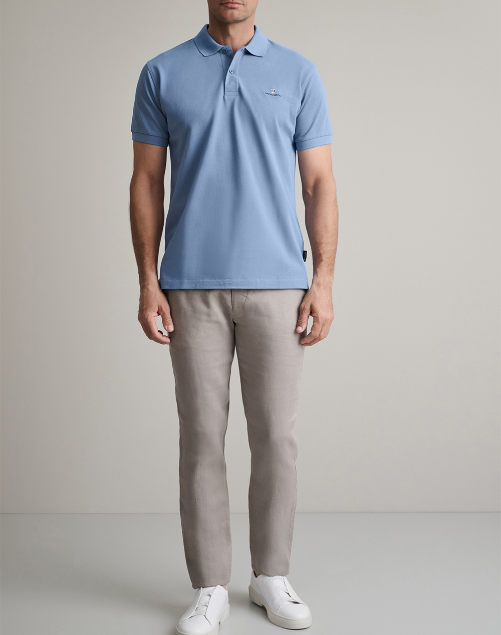 NAVY&GREEN ΜΠΛΟΥΖΑΚΙ ΠΟΛΟ M/ΧΡΩΜΟ, CUSTOM FIT 24GE.300.9-FADED DENIM BLUE SkyBlue φωτογραφία