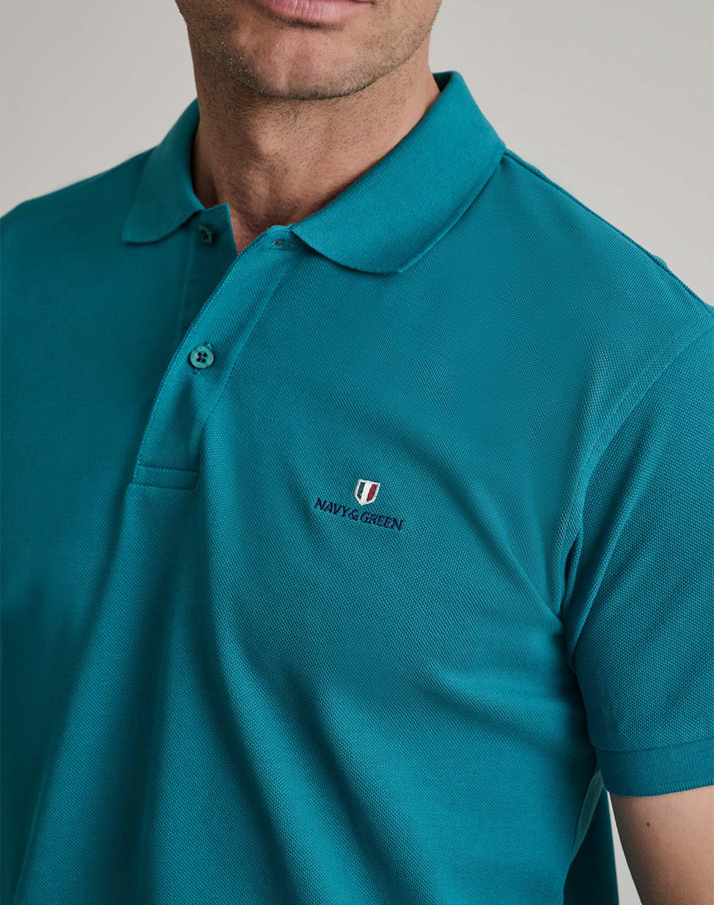 NAVY&GREEN ΜΠΛΟΥΖΑΚΙ ΠΟΛΟ M/ΧΡΩΜΟ, CUSTOM FIT 24GE.300.9-Deep Lake Turquoise φωτογραφία