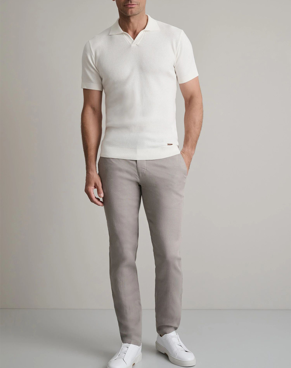 Navy Green Πλεκτο Βαμβακερο Πολο Κοντο Μανικι 24Ym 1009 Pl-Off White Offwhite ανδρικά ρούχα μπλούζες Polo Politikos Shop Πολιτικός