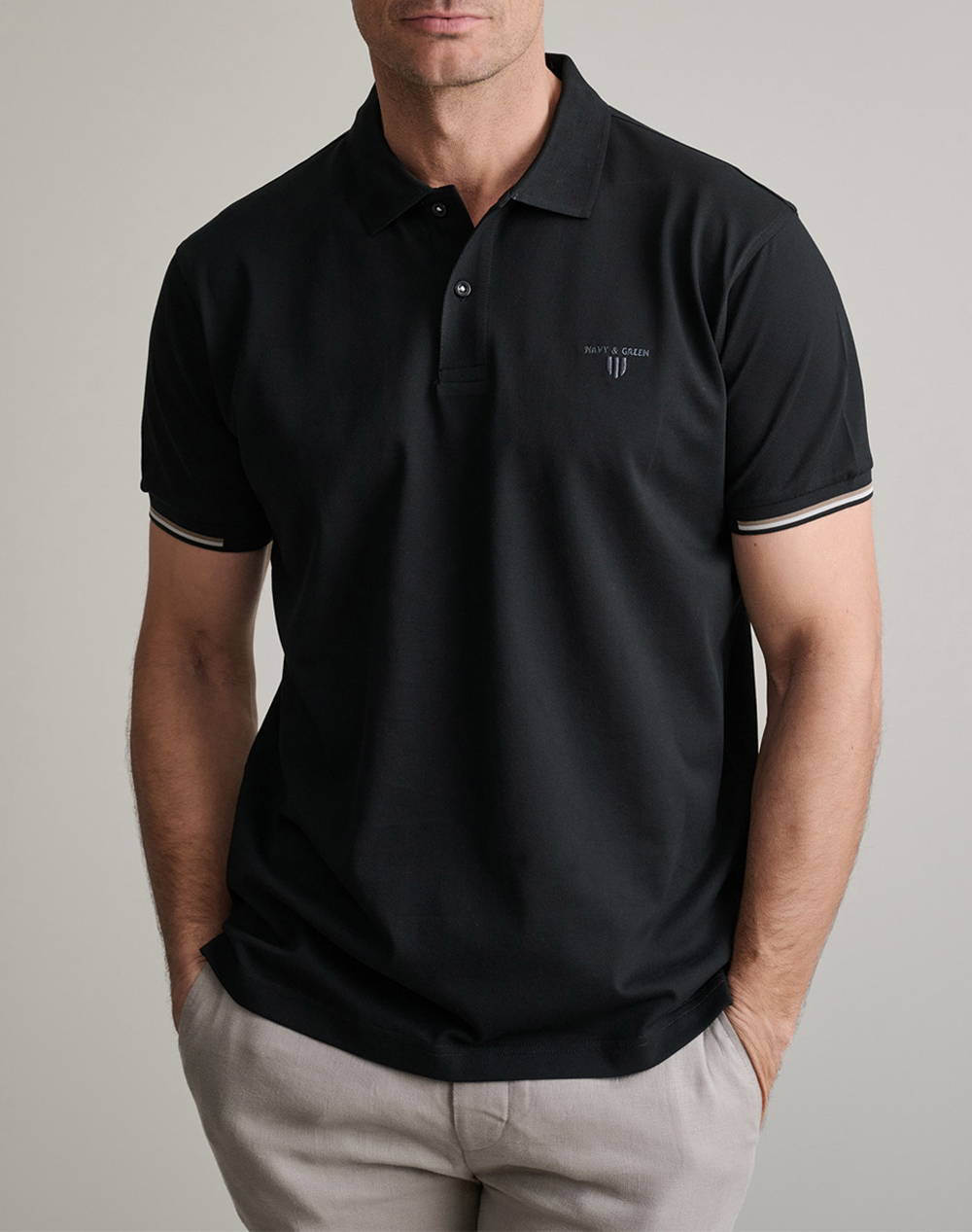 NAVY&GREEN ΜΠΛΟΥΖΑ ΠΟΛΟ 24EY.040/2PL-BLACK Black