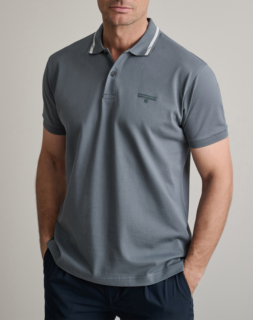 NAVY&GREEN ΜΠΛΟΥΖΑ ΠΟΛΟ 24EY.040/1PL-METAL BLUE DarkSlateGrey