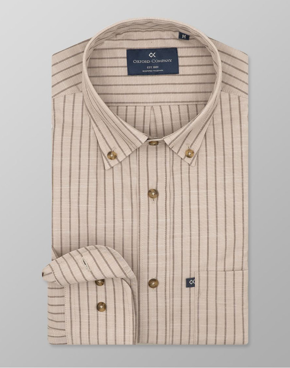 OXFORD COMPANY BUTTON DOWN ΠΟΥΚΑΜΙΣΟ F120-BZ10.01-01 Biege
