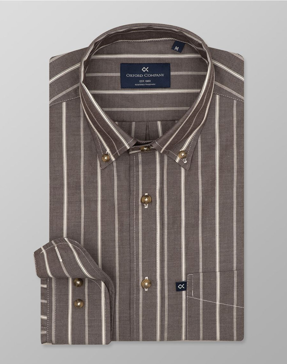 OXFORD COMPANY BUTTON DOWN ΠΟΥΚΑΜΙΣΟ J120-BZ10.02-02 Brown