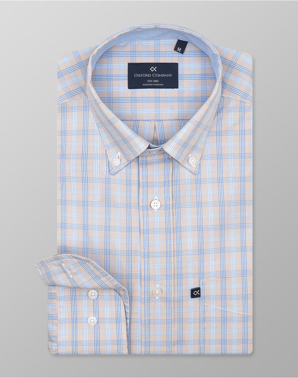 OXFORD COMPANY BUTTON DOWN ΠΟΥΚΑΜΙΣΟ M130-BZ10.01-01 Cyan