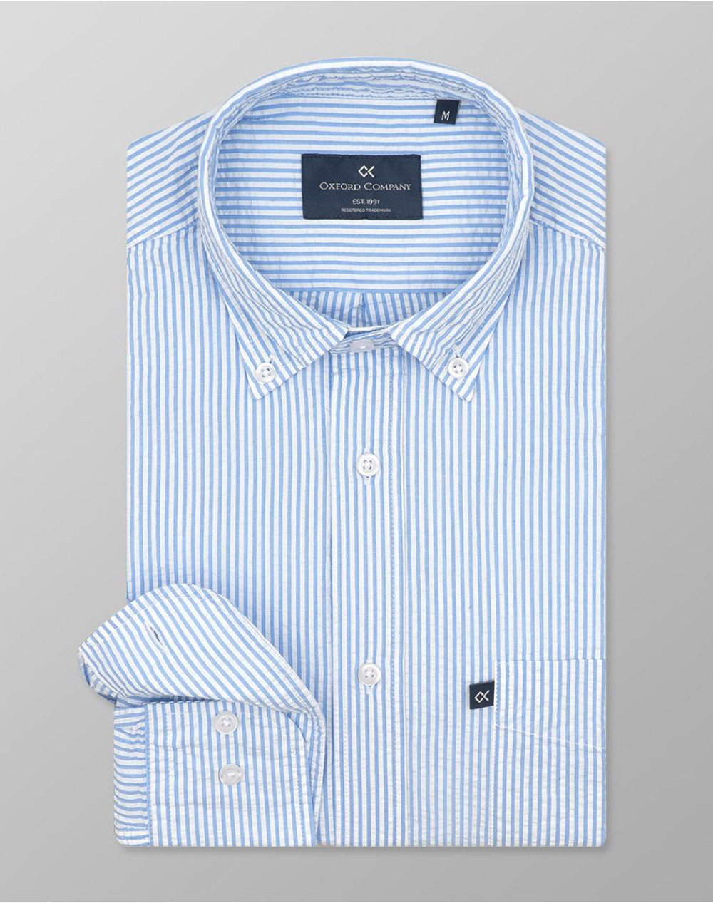OXFORD COMPANY BUTTON DOWN ΠΟΥΚΑΜΙΣΟ M122-BZ10.01-01 Cyan