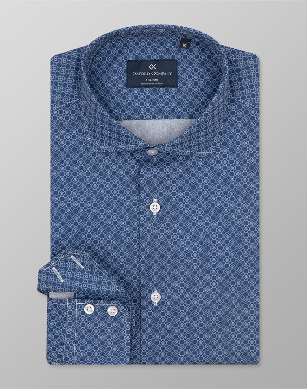 OXFORD COMPANY ROMEO SLIM FIT ΠΟΥΚΑΜΙΣΟ M164-RZ21.01-01 Blue