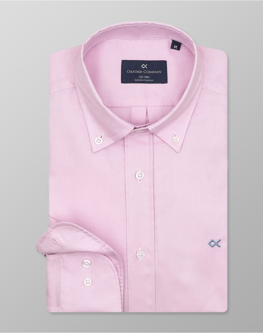 Oxford Company Ανδρικό Πουκάμισο Μακρυμάνικο Ροζ Βαμβάκι