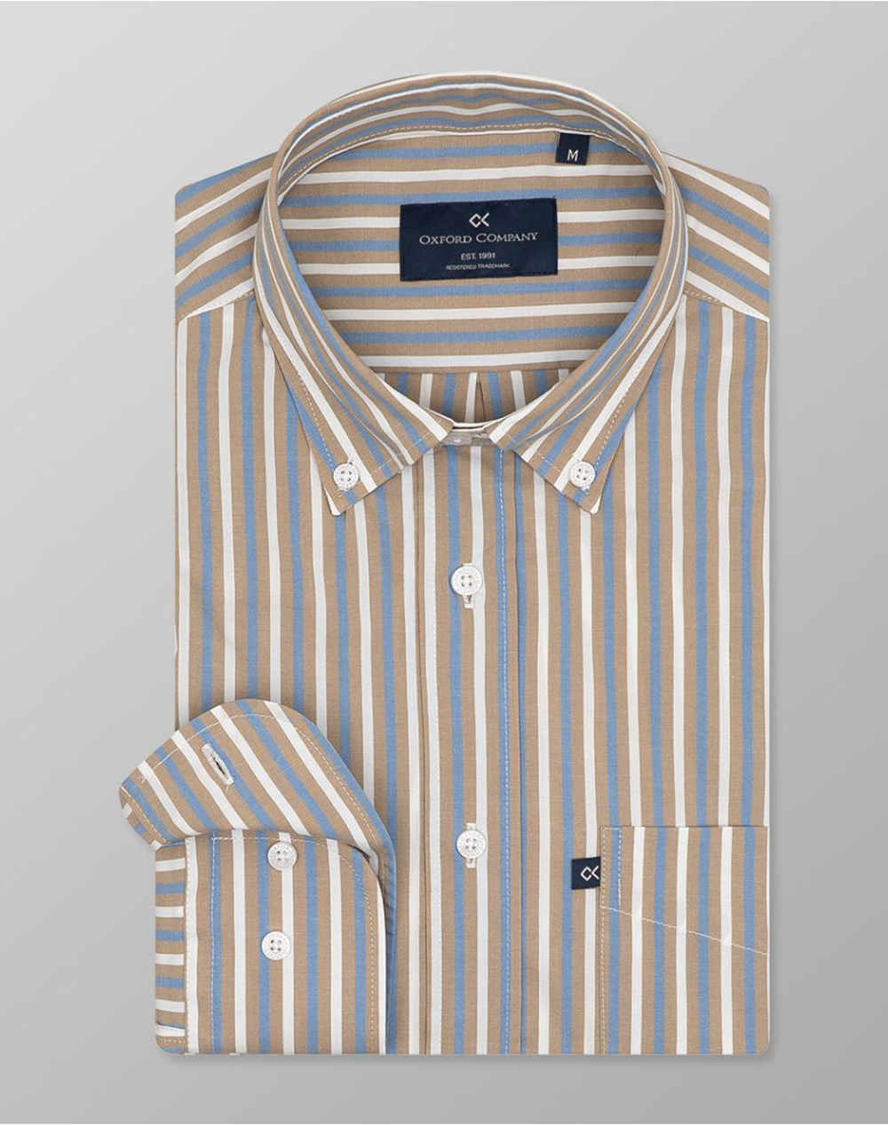 OXFORD COMPANY BUTTON DOWN 95%BAMBAKI-5%LYCRA ΥΠΟΚΑΜΙΣΟ M123-BZ10.02-02 SandyBrown