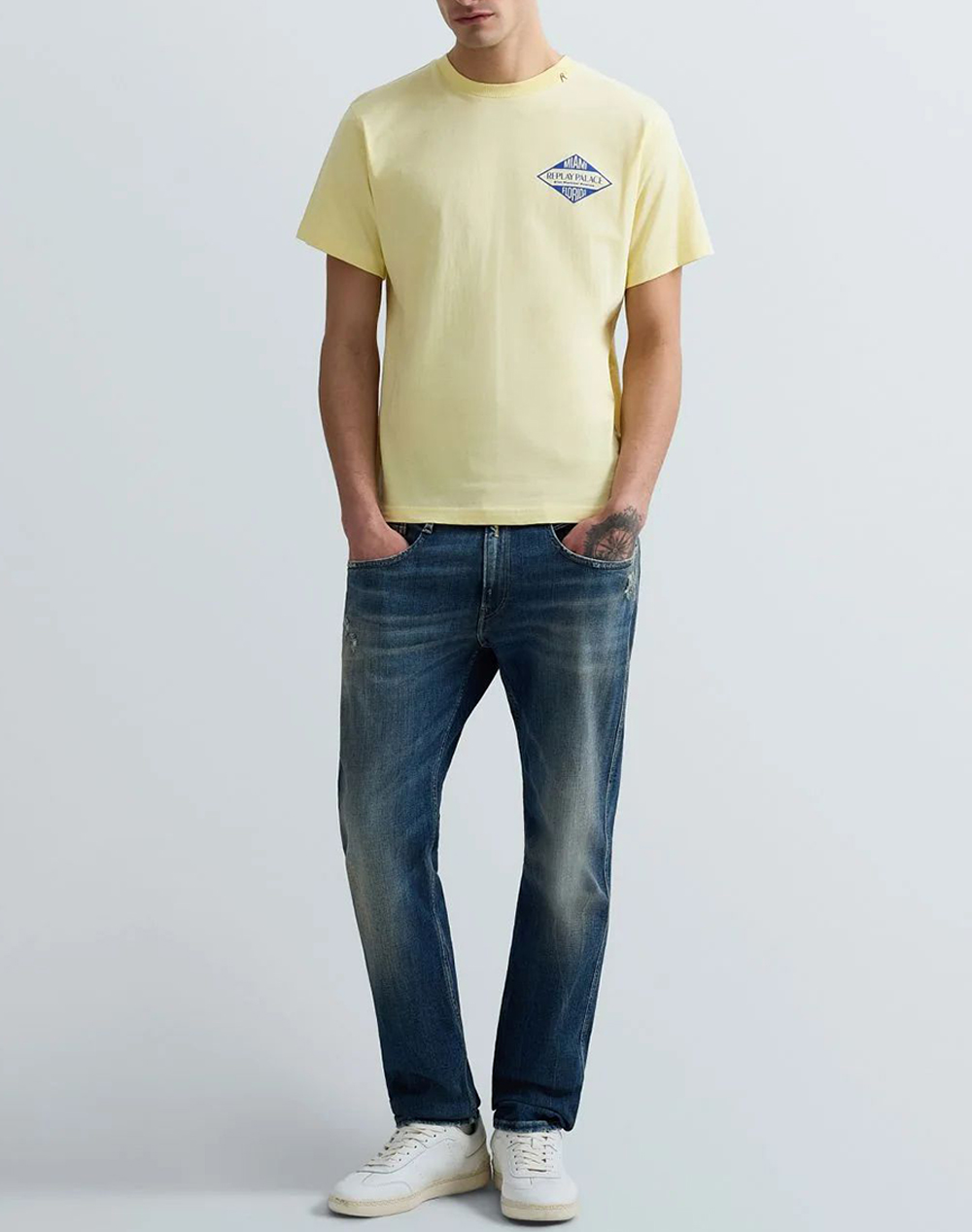 Replay Μακω M3344 000 2660-645 Lightyellow ανδρικά ρούχα μπλούζες T-Shirt Politikos Shop Πολιτικός