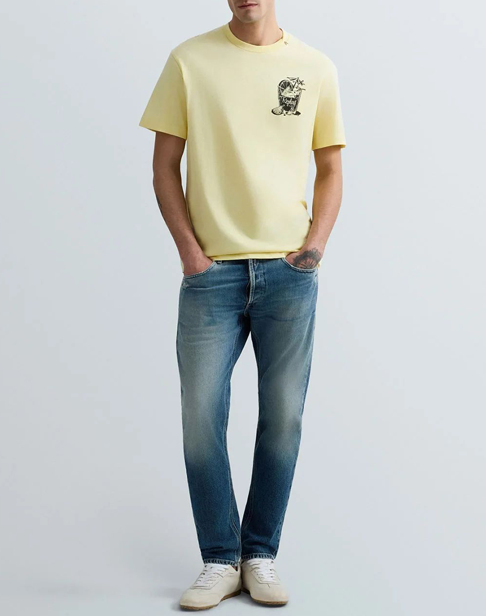 Replay Μακω M3338 000 2660-645 Lightyellow ανδρικά ρούχα μπλούζες T-Shirt Politikos Shop Πολιτικός