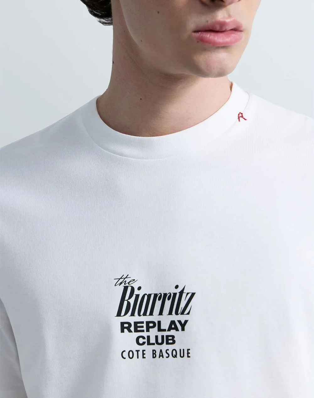 Replay Μακω M3374 000 23608P-011 White ανδρικά ρούχα μπλούζες T-Shirt Politikos Shop Πολιτικός