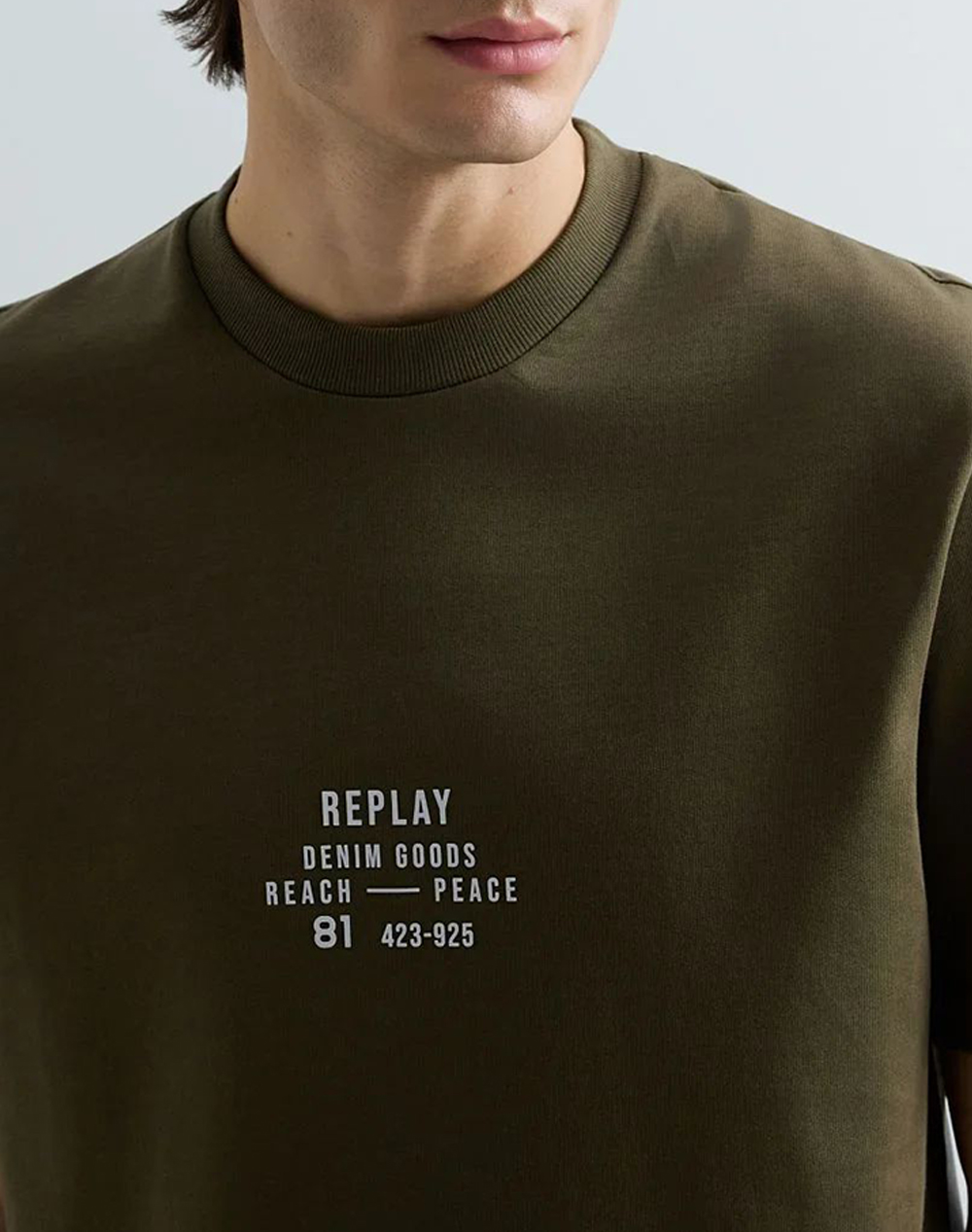 Replay Μακω M3424 000 23804-949 Khaki ανδρικά ρούχα μπλούζες T-Shirt Politikos Shop Πολιτικός