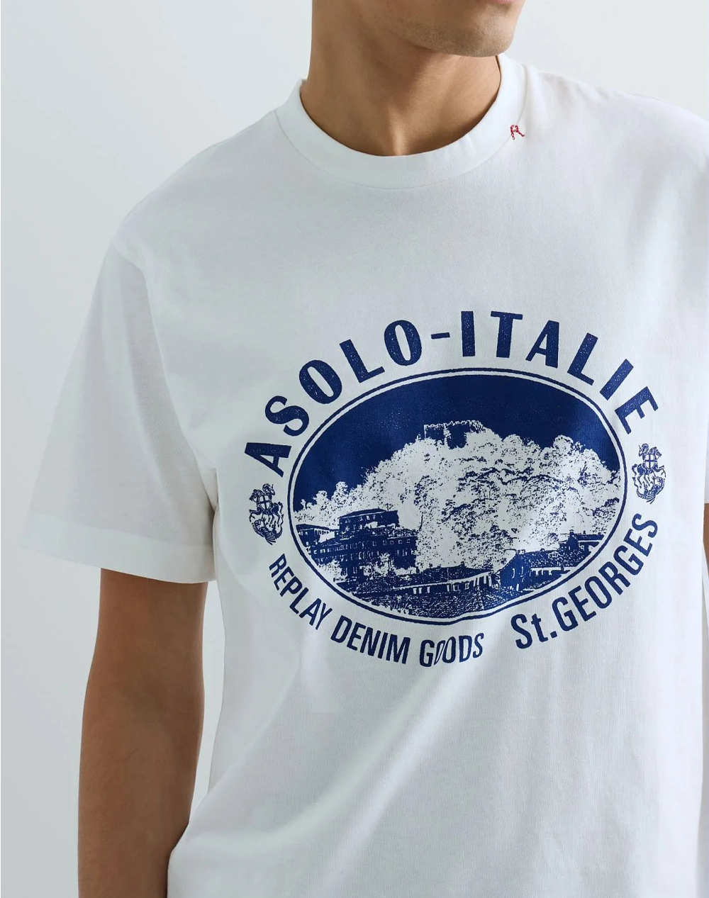 Replay Μακω M3539 000 23608P-011 White ανδρικά ρούχα μπλούζες T-Shirt Politikos Shop Πολιτικός