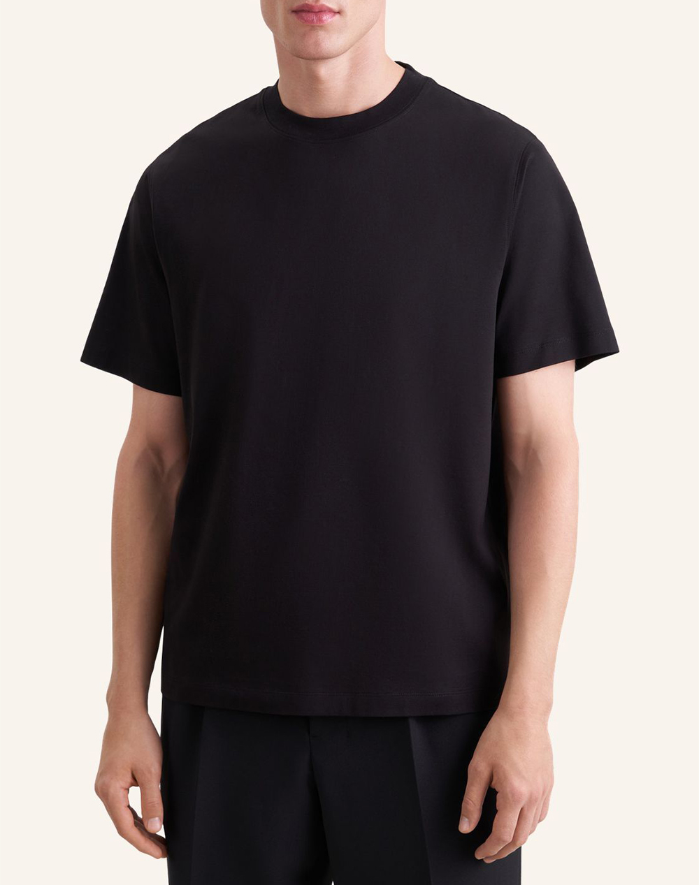 Seidensticker Ανδρικό T-Shirt Μαύρο Βαμβάκι
