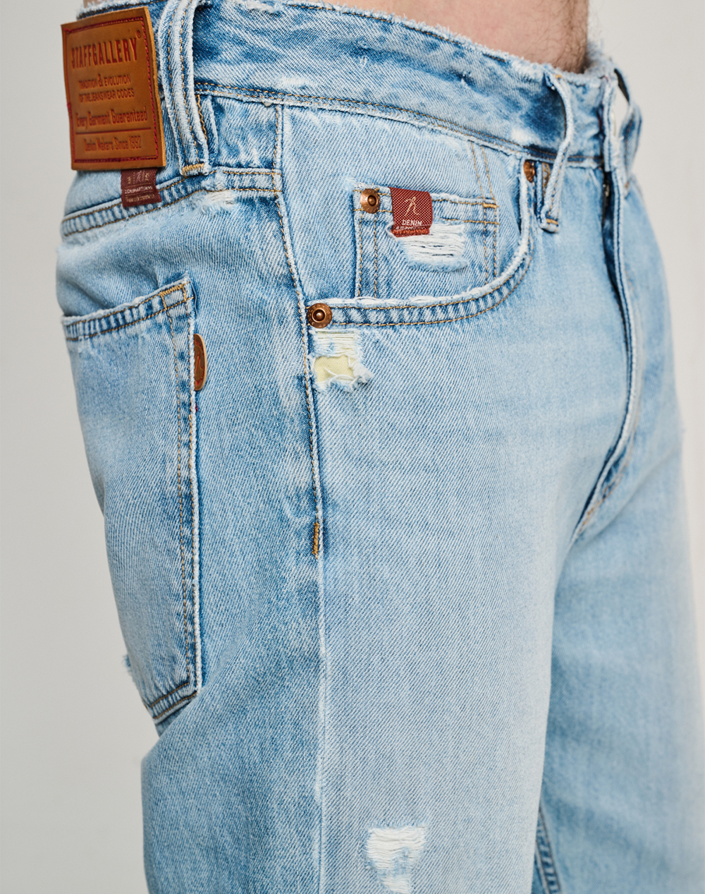 Staff Devis Man Pant 100%Co 5-822 040 S3 055- 00 Denimlightblue ανδρικά ρούχα παντελόνια Jeans Politikos Shop Πολιτικός