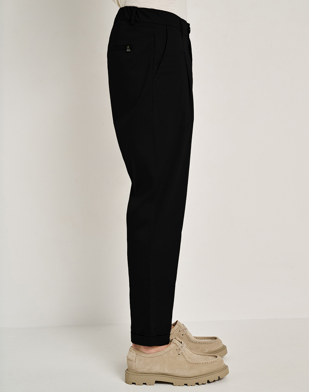 Staff Davide Man Pant 98%Co 2%El 60-114 055-Ν0090 Black ανδρικά ρούχα παντελόνια Chinos Politikos Shop Πολιτικός