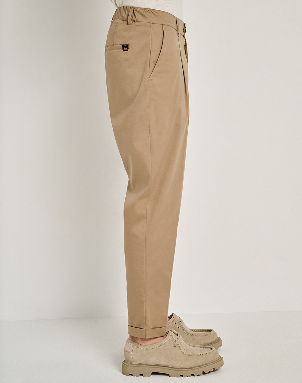 Staff Davide Man Pant 98%Co 2%El 60-114 055-Ν0040 Sandybrown ανδρικά ρούχα παντελόνια Chinos Politikos Shop Πολιτικός