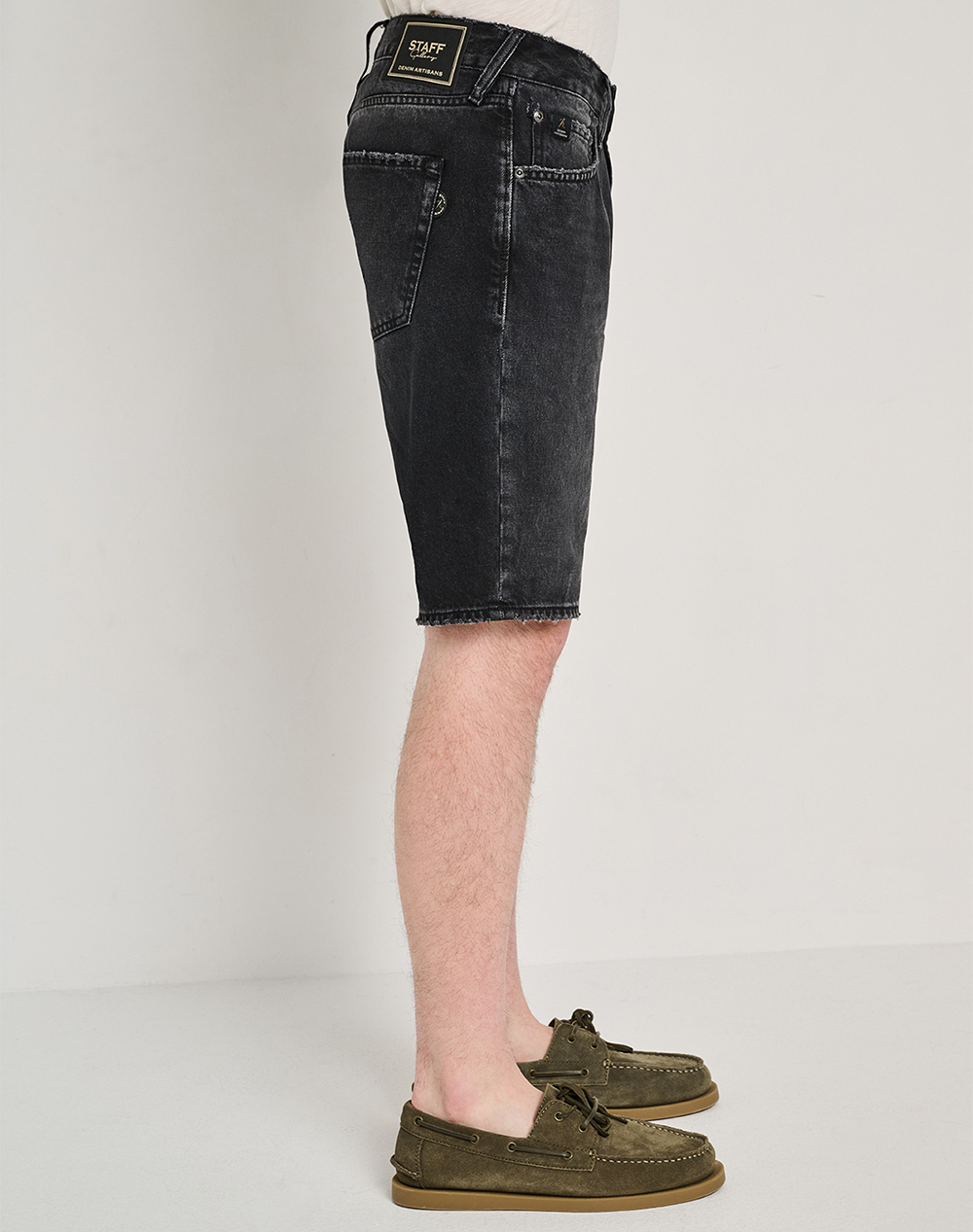 Staff Paolo Man Short Pant 100%Co 5-890 050 Bl 055- 00 Denimblack ανδρικά ρούχα Σορτς Βερμουδες Jeans Politikos Shop Πολιτικός