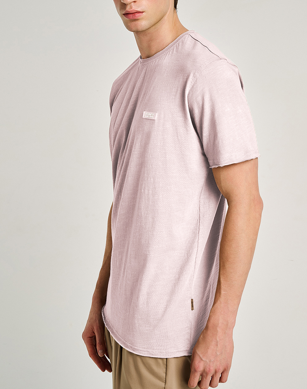 Staff Zeus Man T-Shirt 100%Co 64-016 055-Ν0099 Pink ανδρικά ρούχα μπλούζες Politikos Shop Πολιτικός