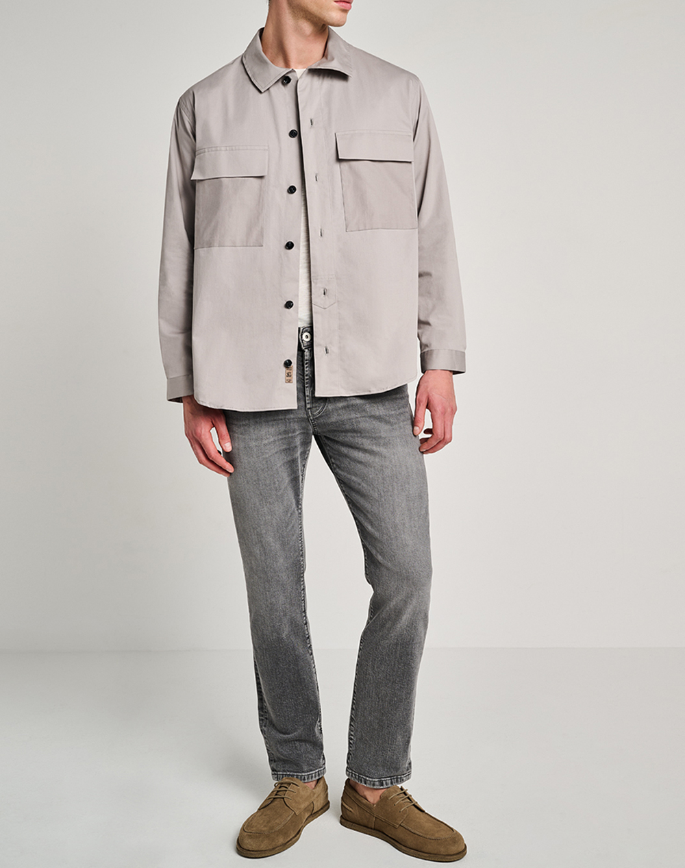 Staff Soul Man Overshirt 95%Co 5%Ea 61-101 055-Ν9947 Gray ανδρικά ρούχα πουκάμισα Politikos Shop Πολιτικός
