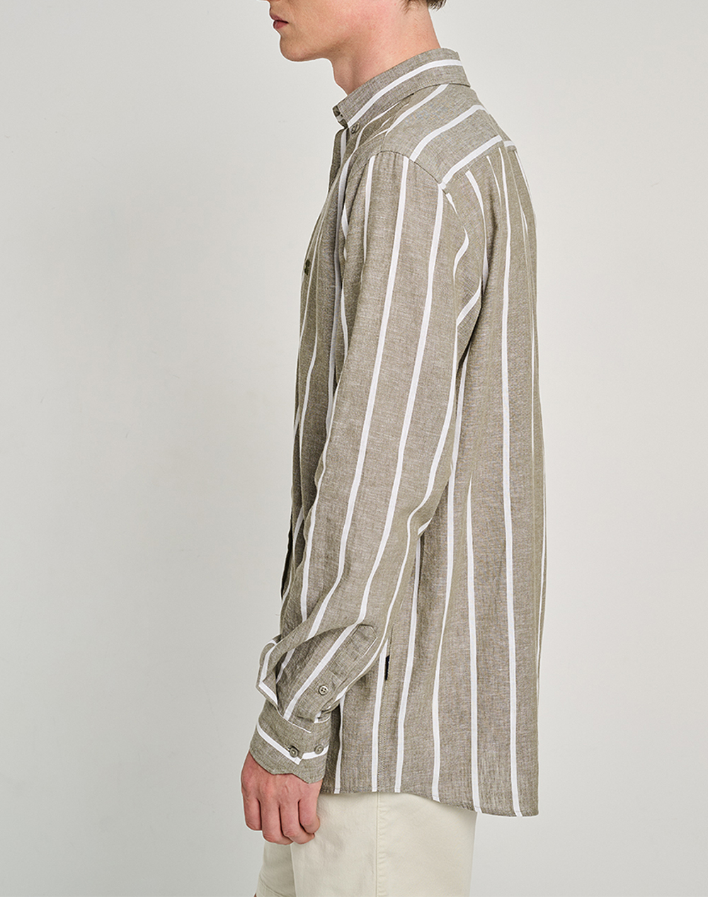 Staff Fleet 1 Man Shirt Longsleeve 70%Co 30%Lin 61-008 055-Ν0000 Multi ανδρικά ρούχα πουκάμισα Politikos Shop Πολιτικός