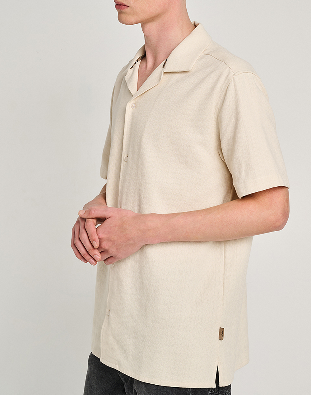 Staff Ocean Man Shirt Short Sleeve 100%Co 61-201 055-Ν0024 Offwhite ανδρικά ρούχα πουκάμισα Politikos Shop Πολιτικός