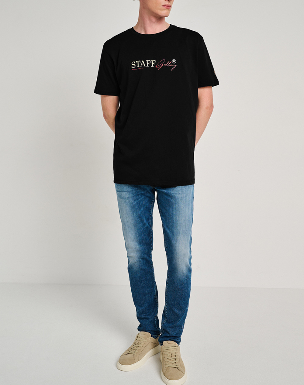 Staff Ken Man T-Shirt 100%Co 64-009 055-Ν0090 Black ανδρικά ρούχα μπλούζες Politikos Shop Πολιτικός