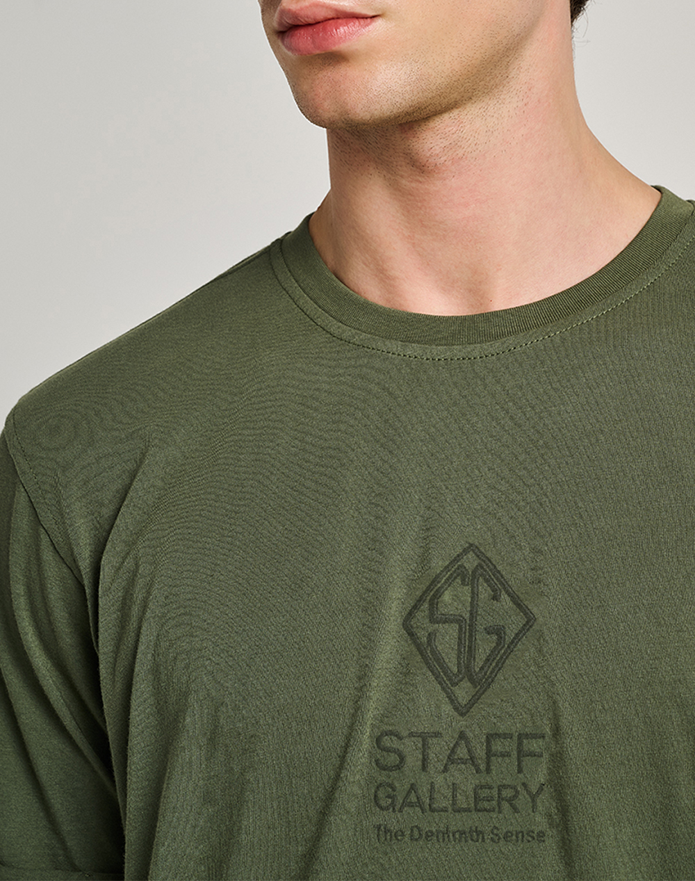 Staff Claus Man T-Shirt 100%Co 64-006 055-Ν0093 Khaki ανδρικά ρούχα μπλούζες Politikos Shop Πολιτικός