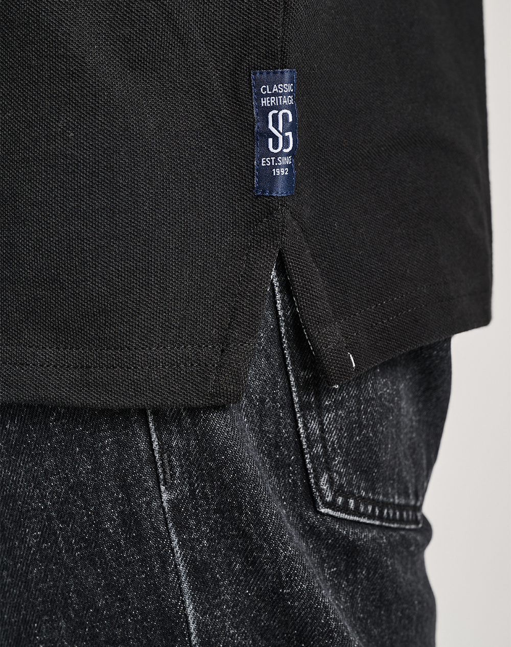 Staff Thomas Man Polo 100%Co 64-401 055-Ν0090 Black ανδρικά ρούχα μπλούζες Politikos Shop Πολιτικός
