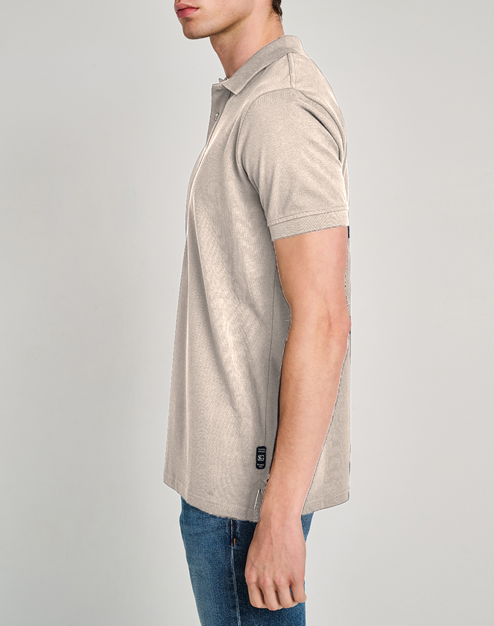 Staff Thomas Man Polo 100%Co 64-401 055-Ν0033 Ecru ανδρικά ρούχα μπλούζες Politikos Shop Πολιτικός