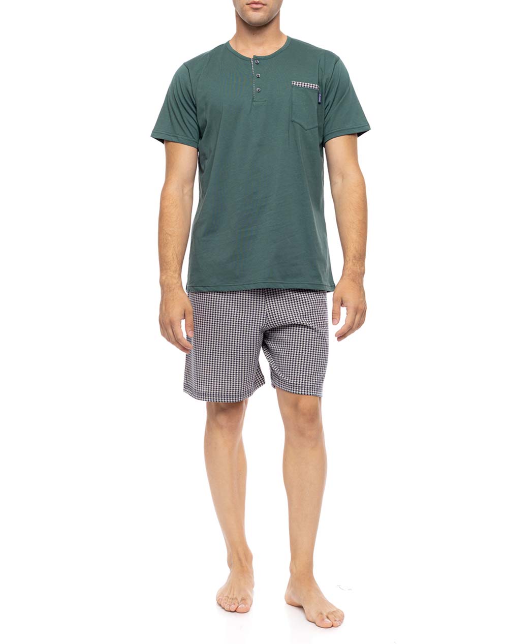 ULISSE ULISSE PYJAMA 3PCS PETIT PLAID S-M606-SEA GREEN DarkGreen