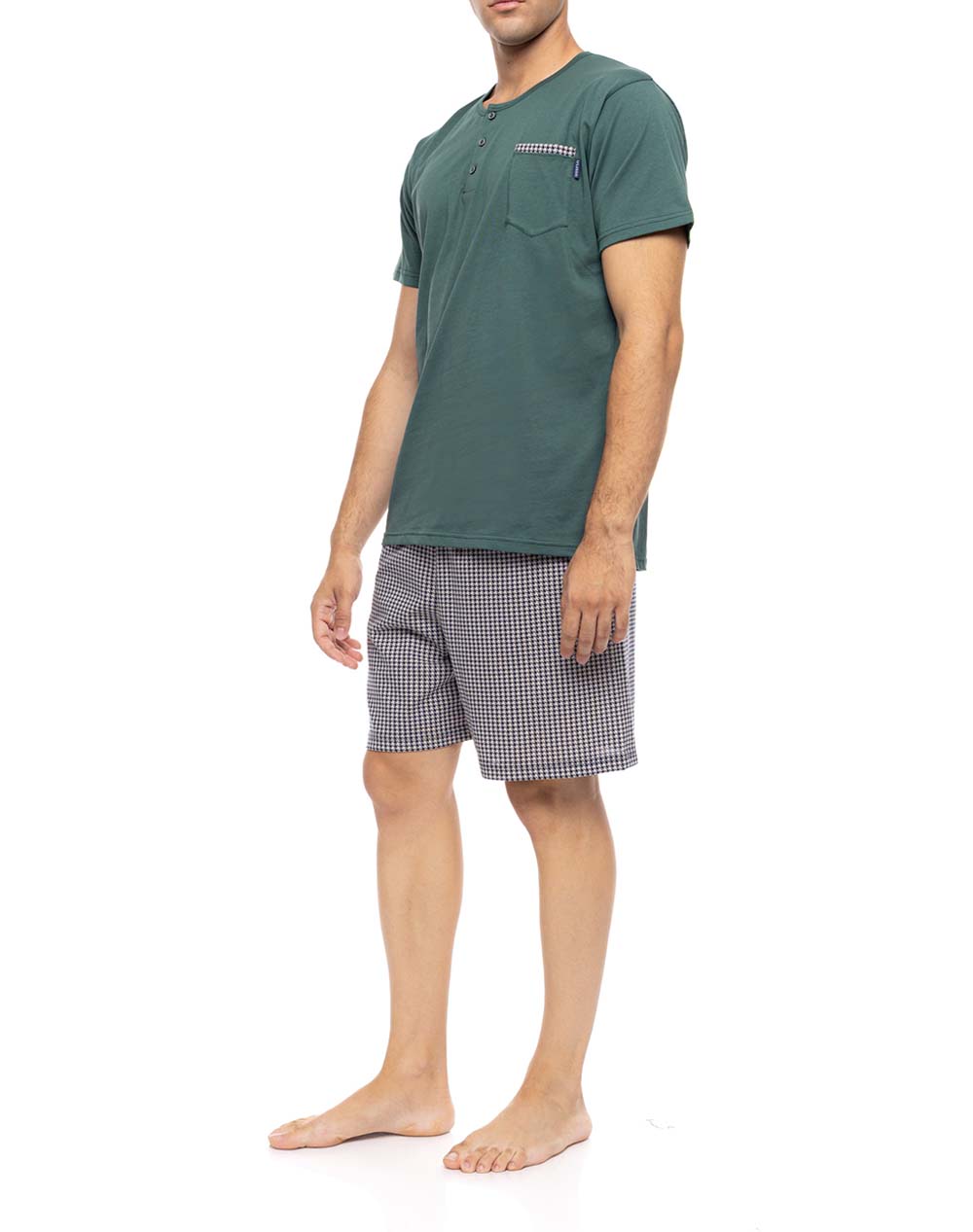 ULISSE PYJAMA 3PCS PETIT PLAID S-M606-SEA GREEN DarkGreen φωτογραφία