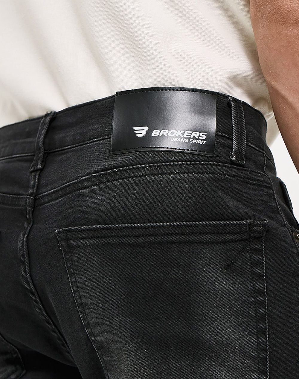 Brokers Ανδρικό Παντελόνι Jean 26013208306-80 Black ανδρικά ρούχα παντελόνια Jeans Politikos Shop Πολιτικός
