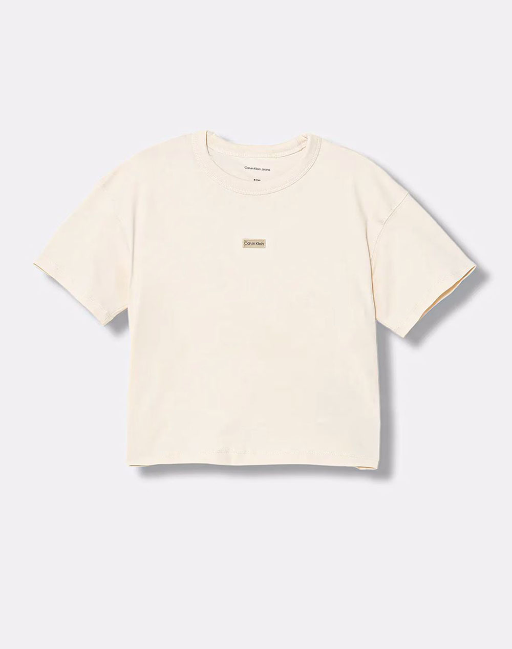CALVIN KLEIN JEANS FOLDED LOGO LABEL S/S T-SHIRT IG0IG03063-8Y-16Y-PGB Cream