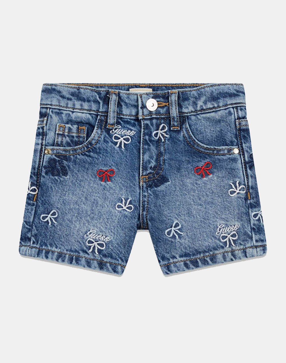 GUESS GUESS SHORTS RIGID DENIM WITH EMBRO ΣΟΡΤΣ ΠΑΙΔΙΚΟ GIRL K6RD06D45E0-MEMH DenimBlue