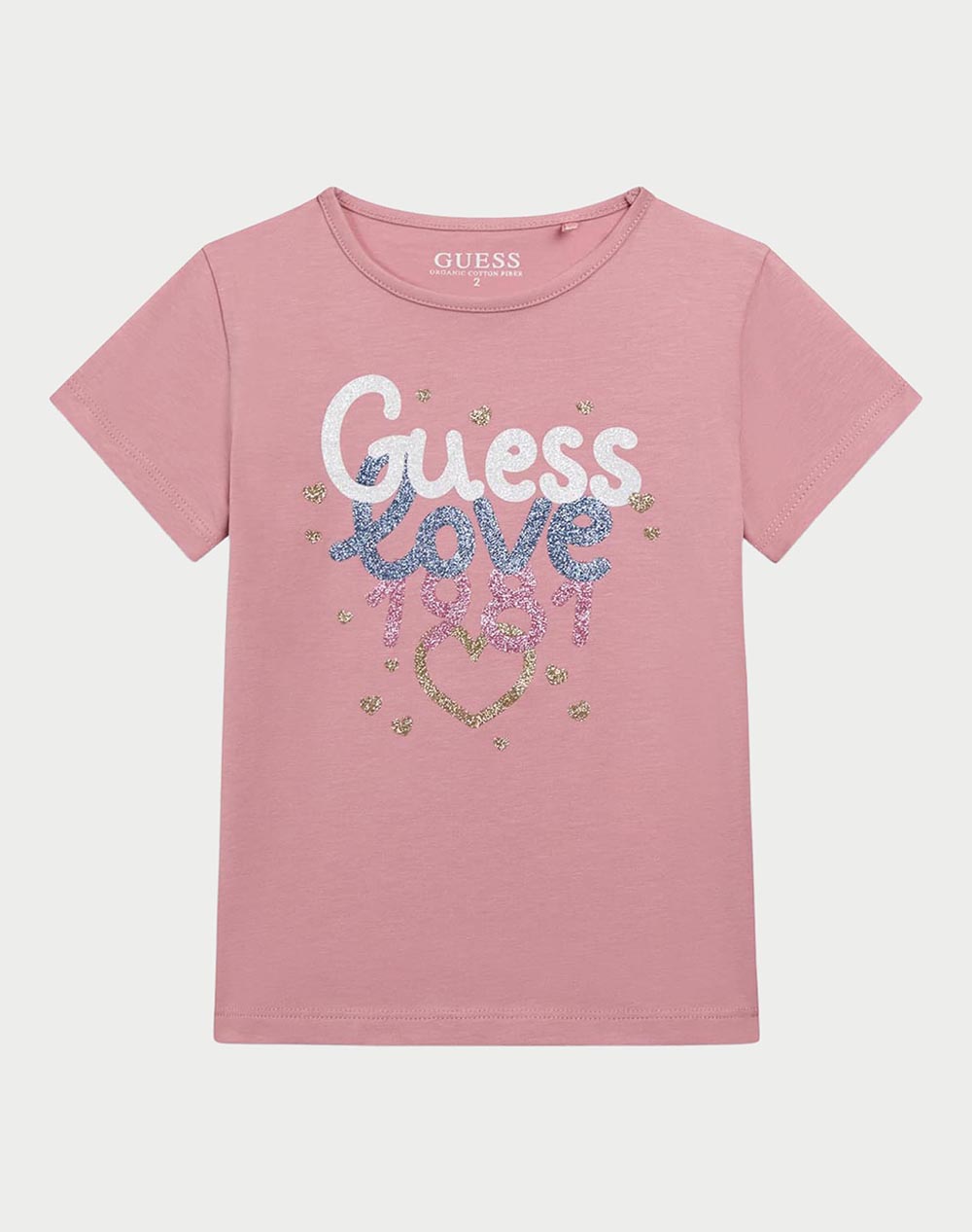 Guess Παιδική Μπλούζα T-Shirt Για Κορίτσι Κοντομάνικη Ροζ Βαμβάκι Ελαστάνη