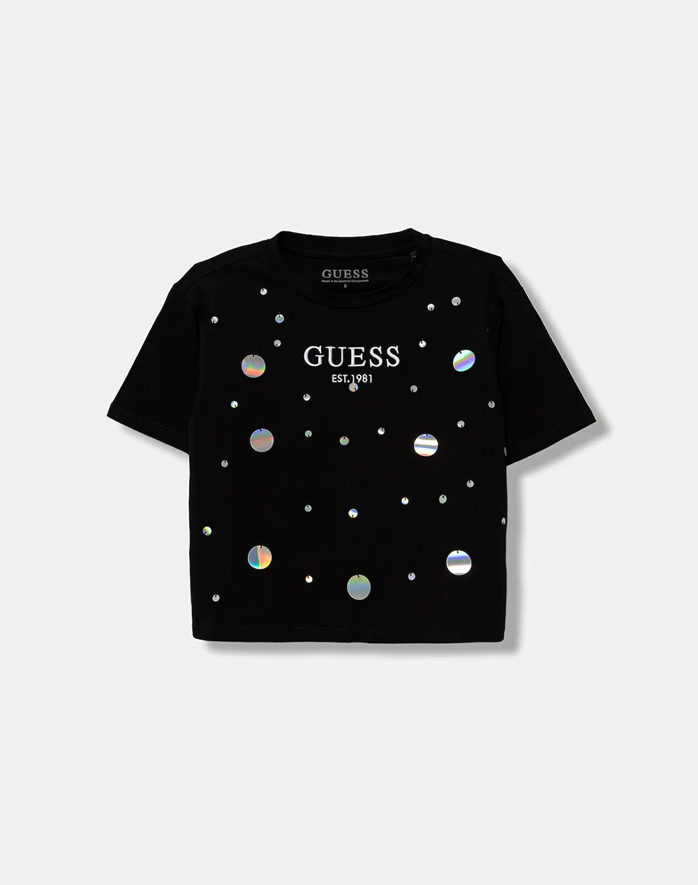GUESS KIDS MIDI SEQUINS SS T-SHIRT ΜΠΛΟΥΖΑ ΠΑΙΔΙΚΟ GIRL J6RI12J1314-JBLK Black