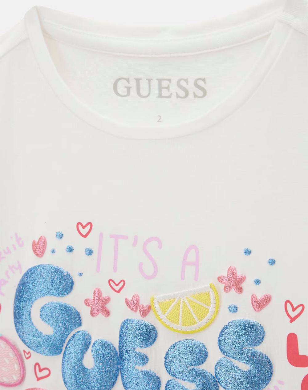 Guess High Low Ss T-Shirt Μπλούζα Παιδικό Girl K6Gi11K6Yw4-G011 White παιδικά Κορίτσι ρούχα μπλούζες Politikos Shop Πολιτικός
