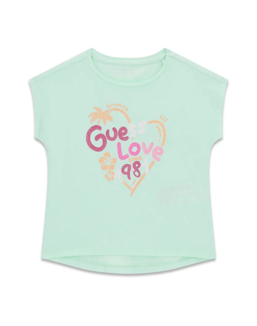 GUESS HIGH LOW SS T-SHIRT ΜΠΛΟΥΖΑ ΠΑΙΔΙΚΟ GIRL K6GI03K6YW4-G7FK LightGreen