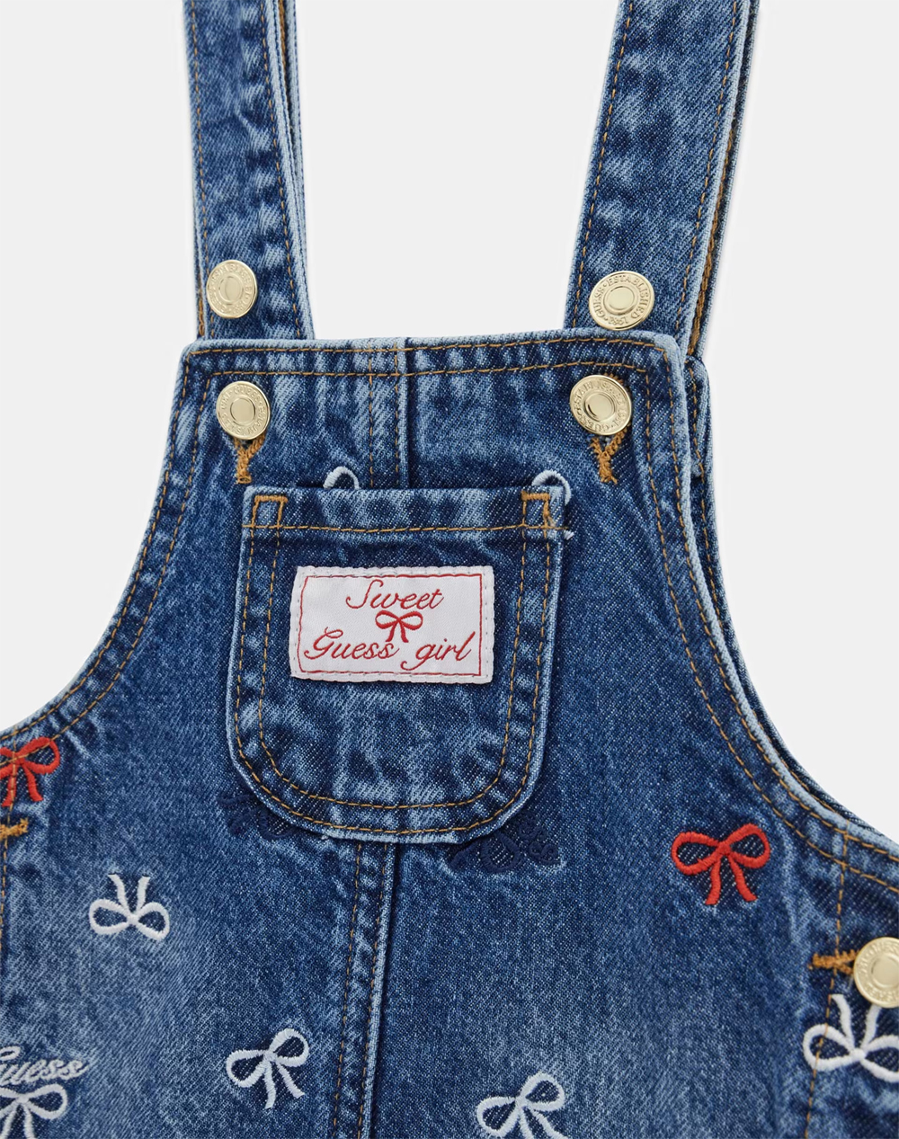 GUESS ROMPER RIGID DENIM W/EMBRO ΦΟΡΕΜΑ ΠΑΙΔΙΚΟ GIRL K6RK15D45E0-MEMH DenimBlue φωτογραφία