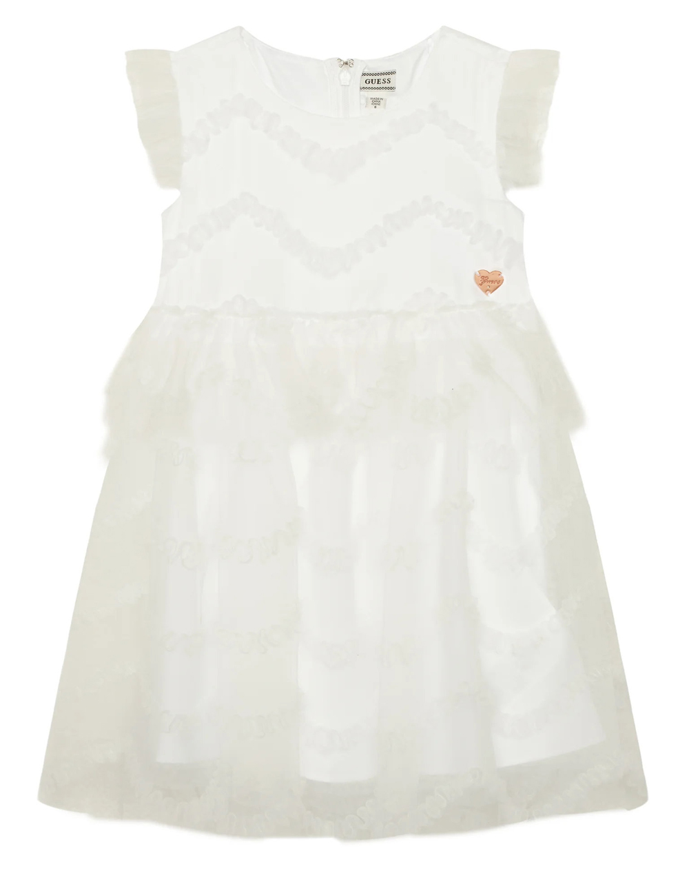 GUESS MESH DRESS_CEREMONY ΦΟΡΕΜΑ ΠΑΙΔΙΚΟ GIRL K6RK22WK040-G011 White