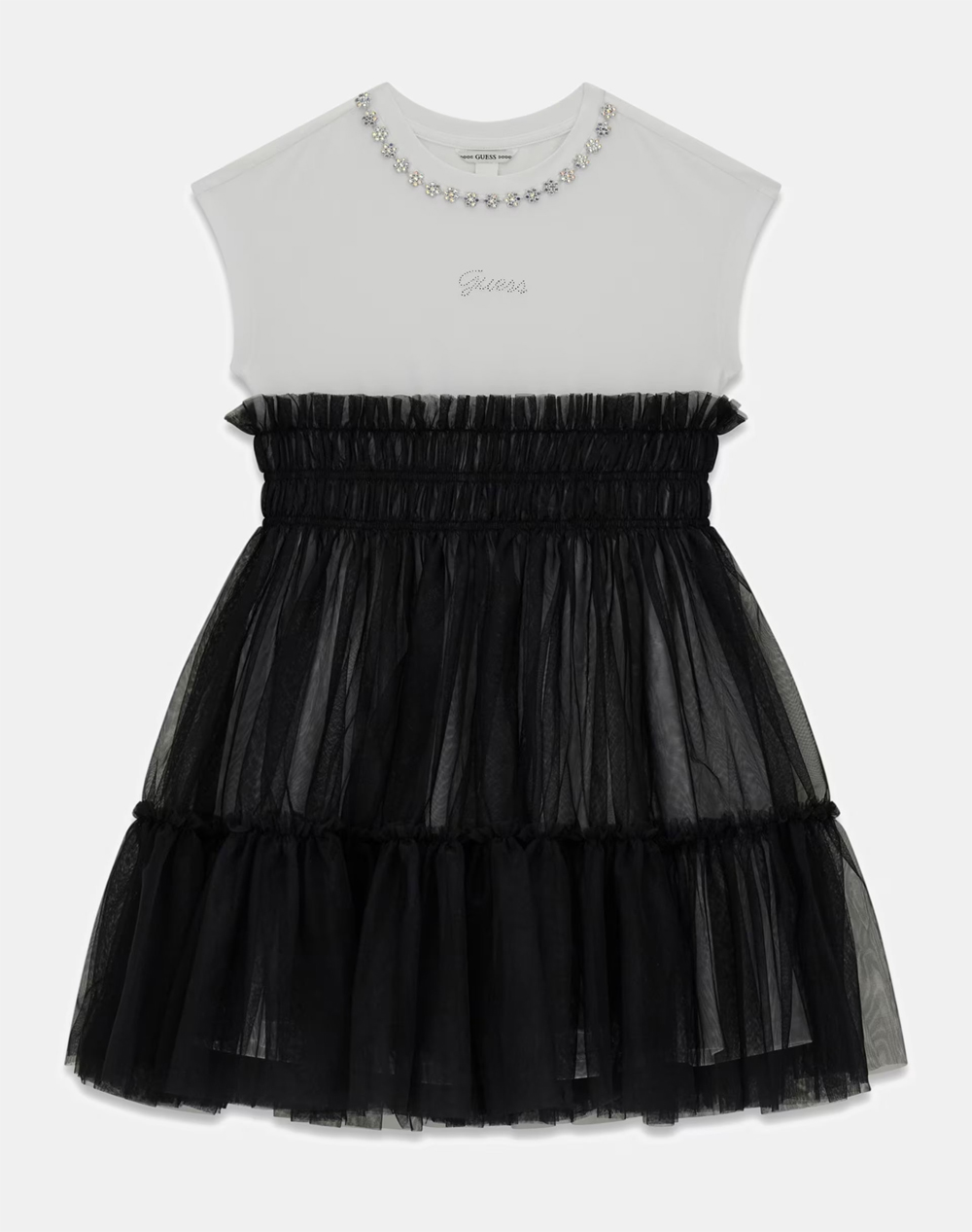 GUESS MIXED FABRIC SS DRESS ΦΟΡΕΜΑ ΠΑΙΔΙΚΟ GIRL J6RK08K6YW0-JBLK JetBlack